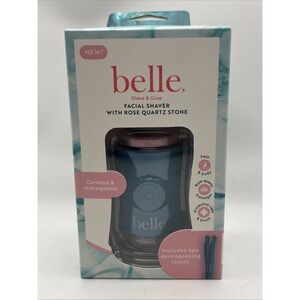 Belle Shave & Glow Facial Shaver Rose Quartz Rechargeable Dermaplaning Tool